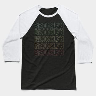 Brooklyn Name Pattern Baseball T-Shirt